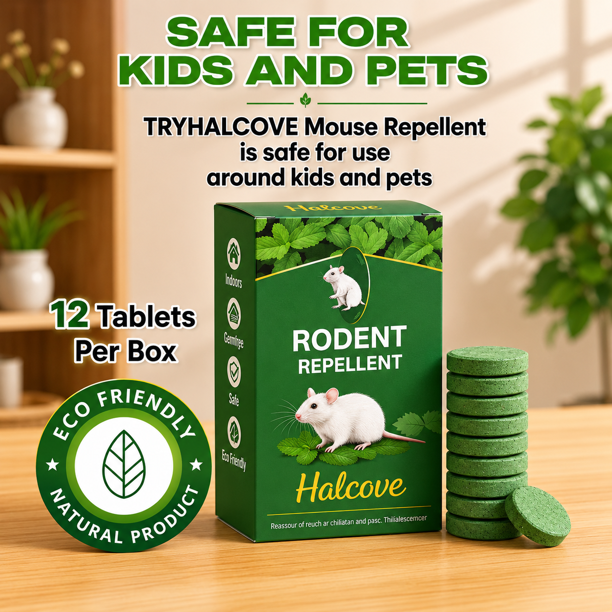 Rodent Repellent Tablet — Create a Home Without Rodents, Safe for Kids & Pets