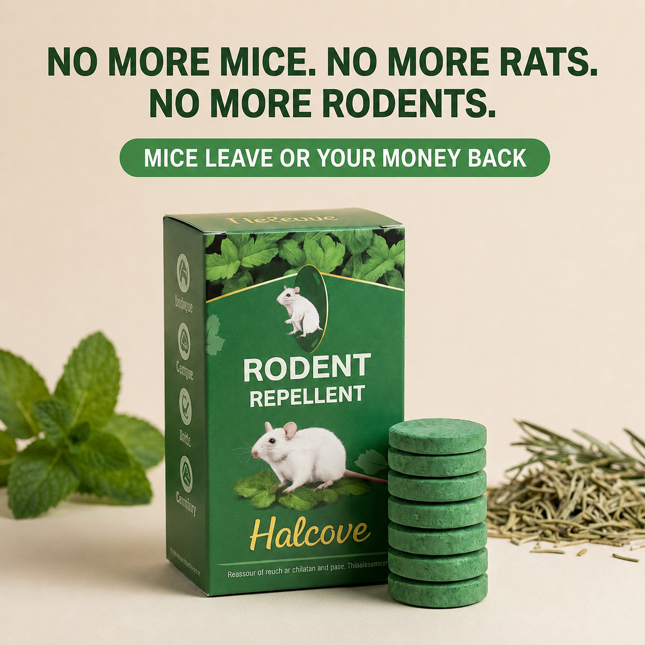 Rodent Repellent Tablet — Create a Home Without Rodents, Safe for Kids & Pets